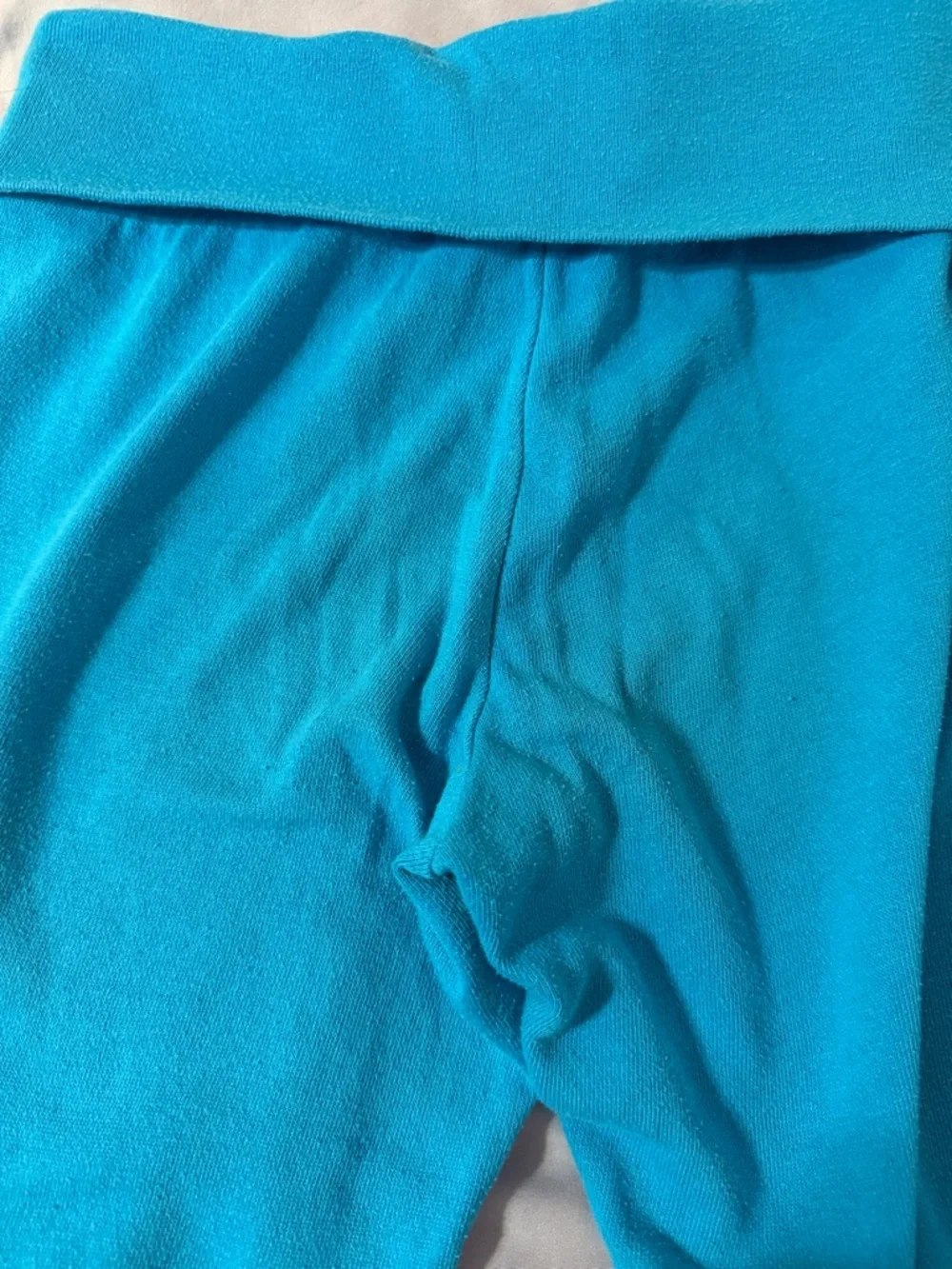 Vintage Justice Turquoise Y2K Fold-Over Graphic Sweatpants Size 14/16